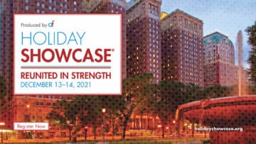 Image of Chicago with "Holiday Showcase" logo on top