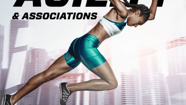 Agile athlete on a track with words "Agility & Associations" behind her
